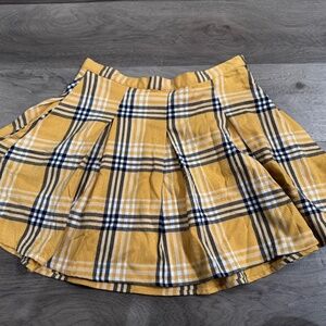 Yellow Plaid Mini Skirt